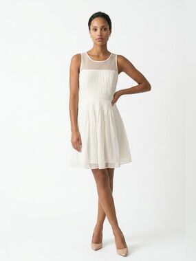 Doe & Rae Cream coloured mesh detail dress